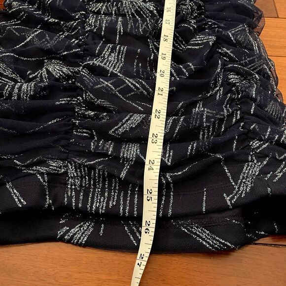 Y2k Strapless Mini Dress Bodycon Sparkly Ruched Sz XS Party Club HOCO Event - Picture 6 of 9